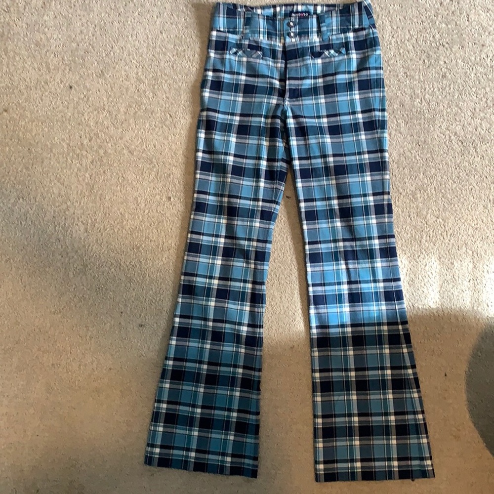 Girls plaid wide leg pants